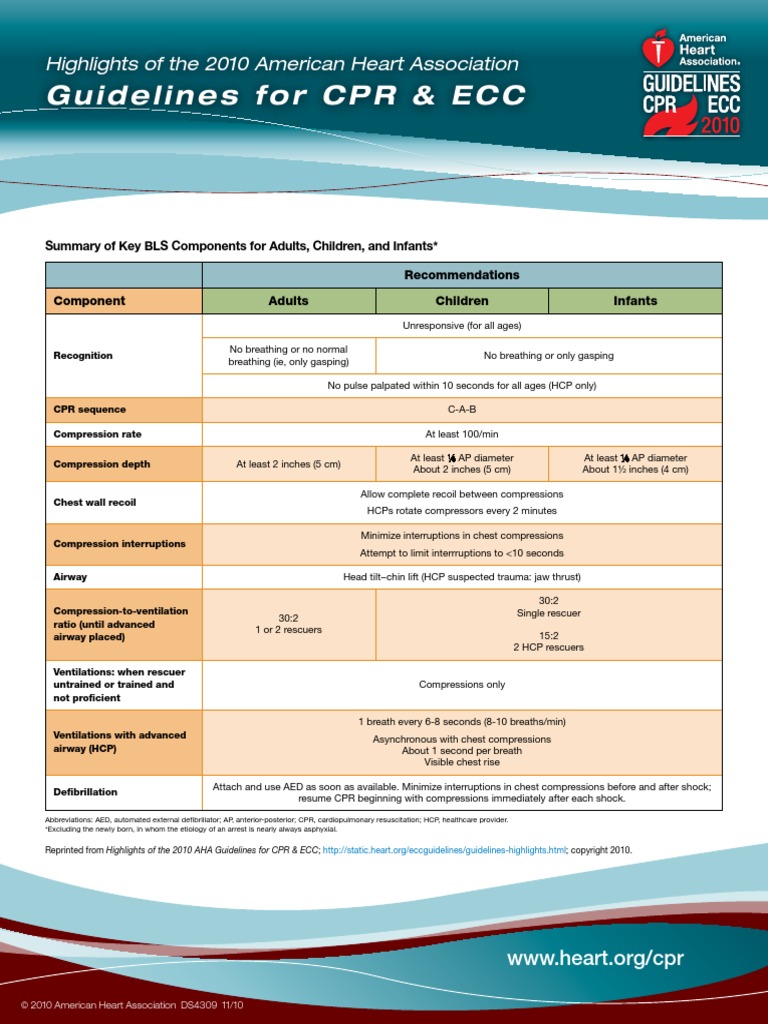 2010 AMERICAN HEART ASSOCIATION GUIDELINES FOR PDF visual data 3