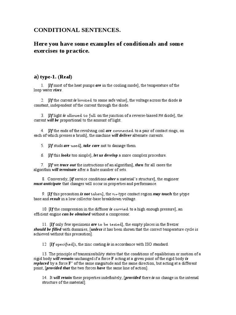Conditional Sentences with Examples | PDF | Gas Compressor | Diode
