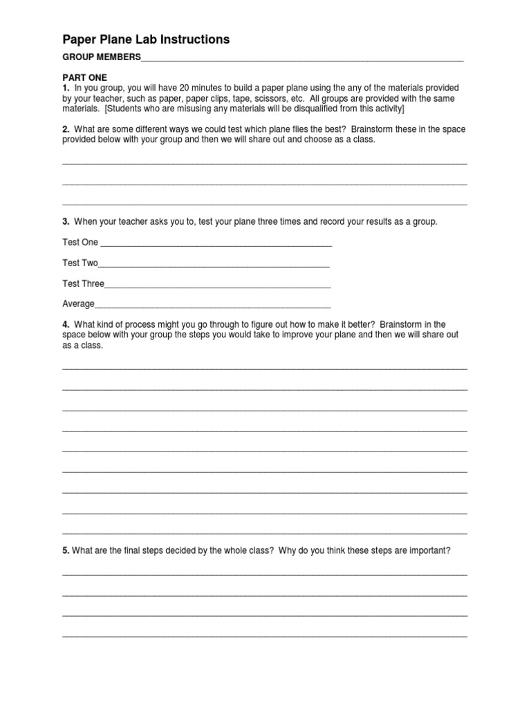 revised paper plane lab | Hypothesis | Epistemology