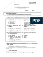 Prueba Comprension Lectora Amigos Del Alma