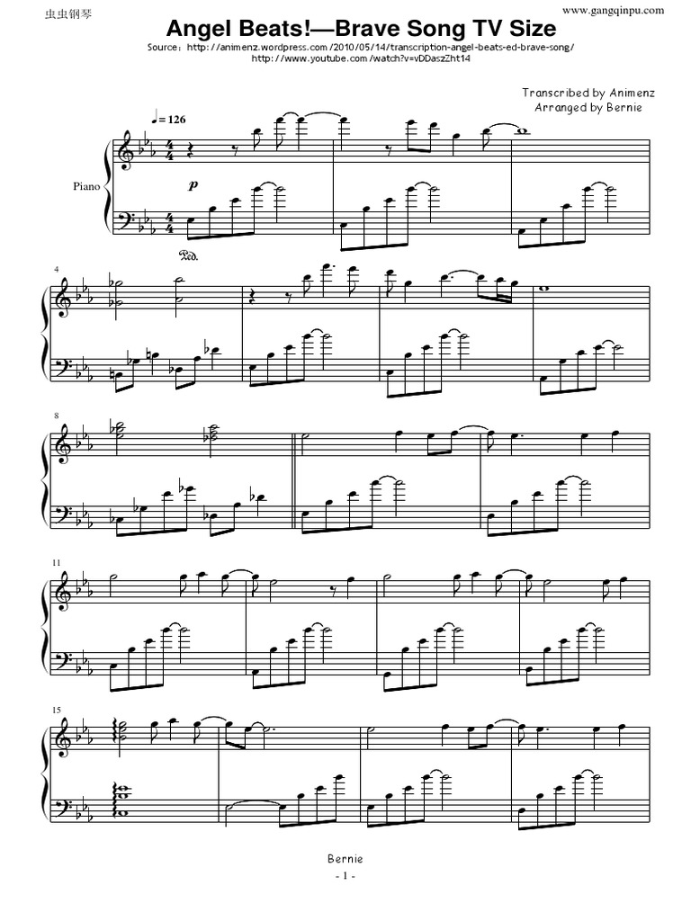 Angel Beats Brave Song Bernie Pdf