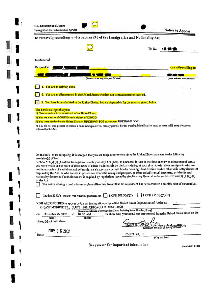 Appenrtrtrdix I - NTA | PDF | Removal Proceedings | Virtue