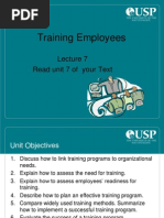 Training Employees: Read Unit 7 of Your Text