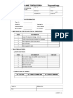 Site Inspection and Test Record Thyssenkrupp: DTP Transformer Differential Protection Relay