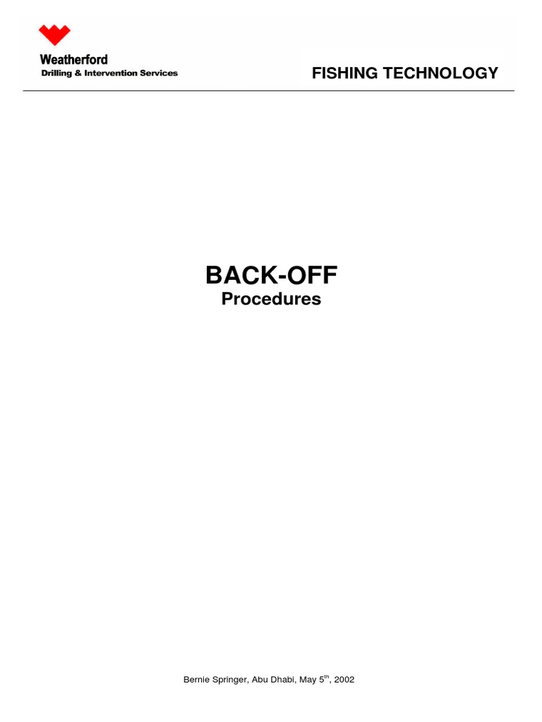 Back-Off Procedures for Stuck Pipe | PDF | Tension (Physics) | Weight