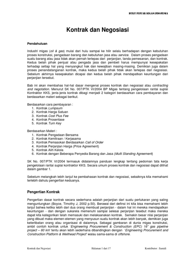Kontrak Dan Negosiasi Pdf