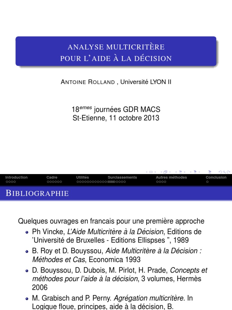 Agregation Multicritere Rolland STP | PDF