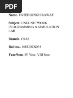 Unix Network Programming and Simulation Lab File