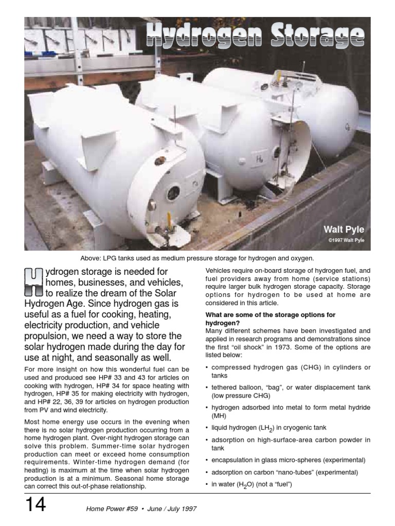 Hydrogen Storage | PDF | Home & Garden | Science & Mathematics