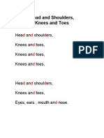 Head and Shoulders, Knees and Toes: Hea An Shoul Ers, Knees An Toes, Knees An Toes, Knees An Toes