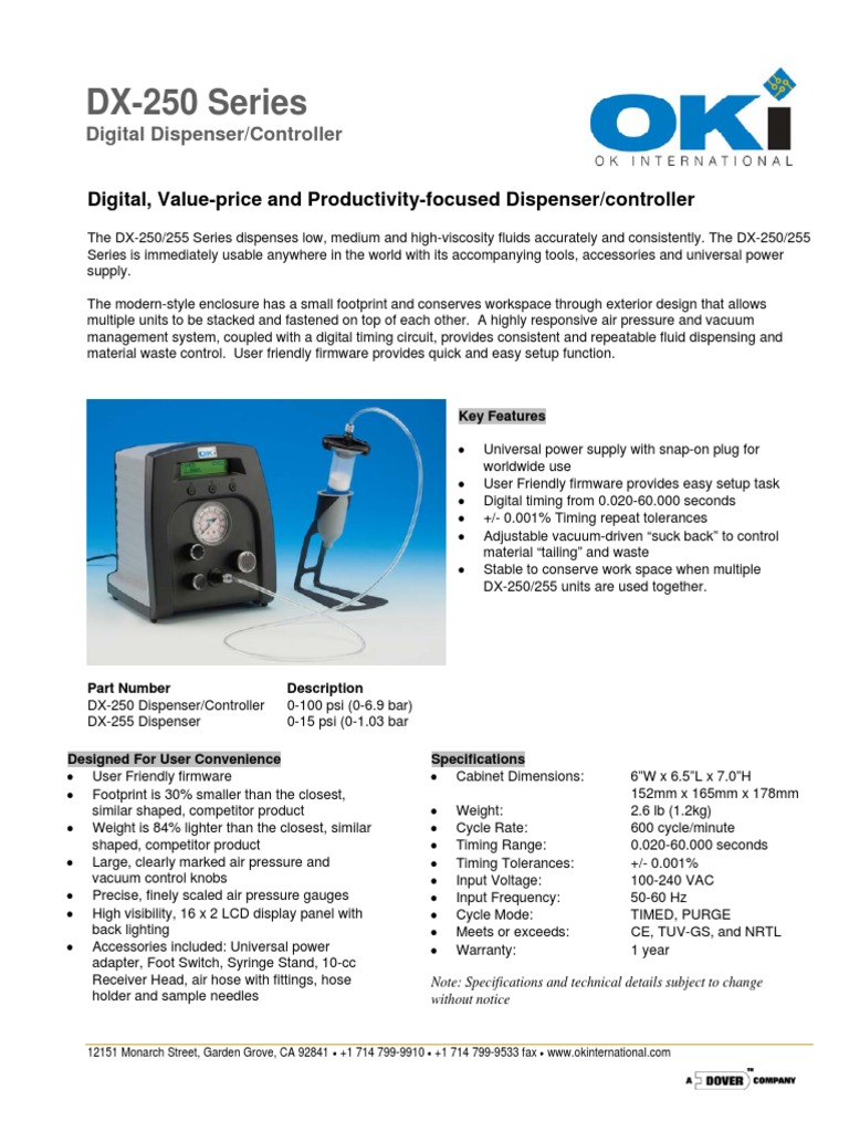 DX-250 Data Sheet | PDF