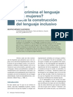 ¿Discrimina el lenguaje a las mujeres? Hacia la construcción del lenguaje inclusivo (Beatriz Méndez Guerrero, 2012, Revista Esdrújula, 1, 1-5)