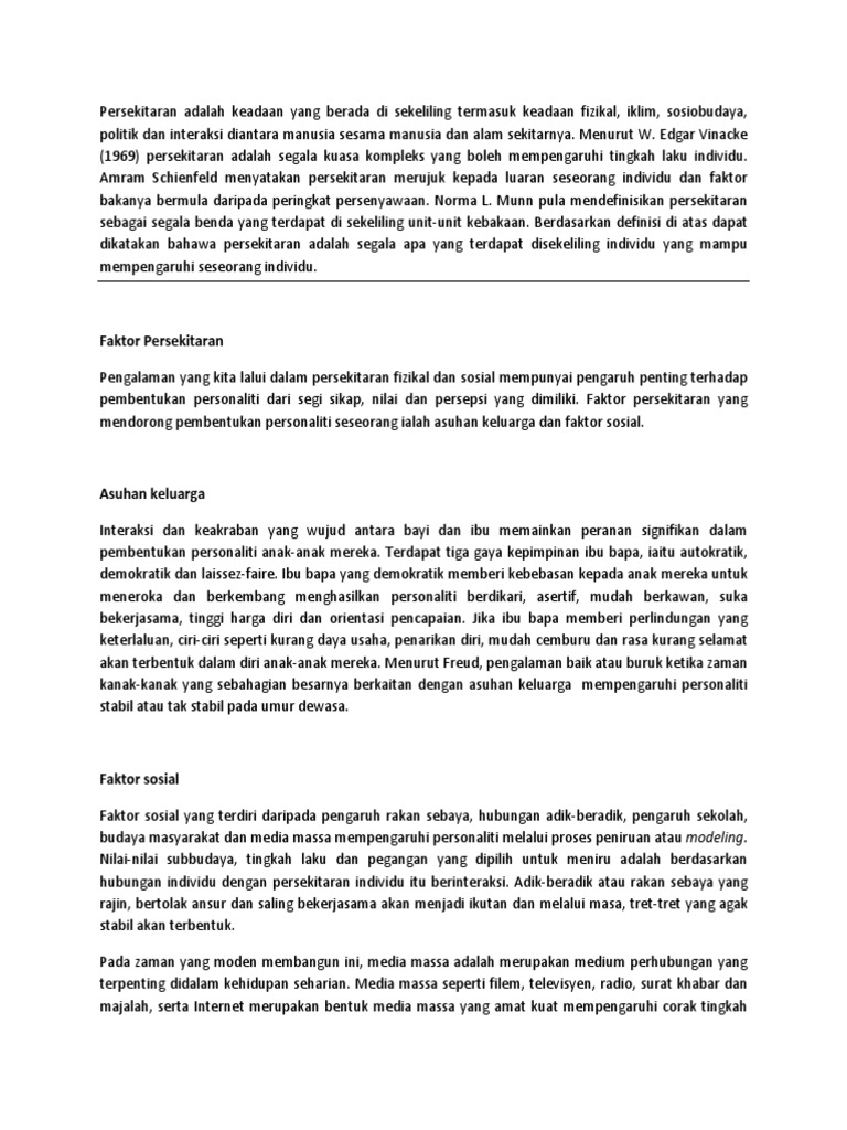 Faktor Persekitaran Pdf