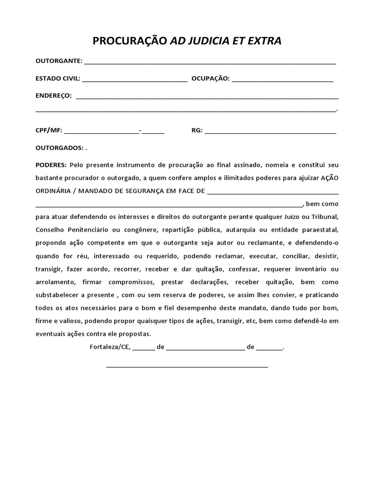 Modelo De Procuracao Pjmodelo De Procuracao Em Branco Twins