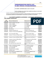 S00 Standardization Parts List