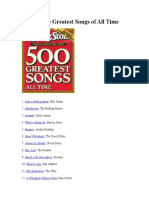 The Rolling Stone 500 Greatest Songs of All Time