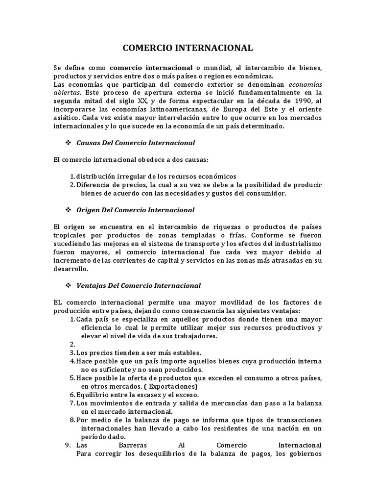 Comercio Internacional: Claves y Ventajas | PDF | El comercio ...