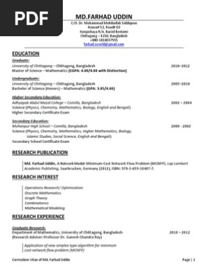 Farhad Academic CV