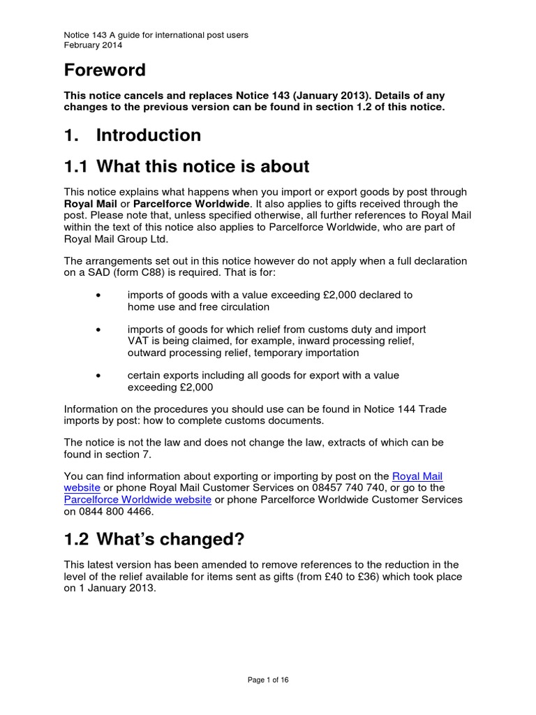 A Guide For International Post Users PDF Customs Value Added Tax