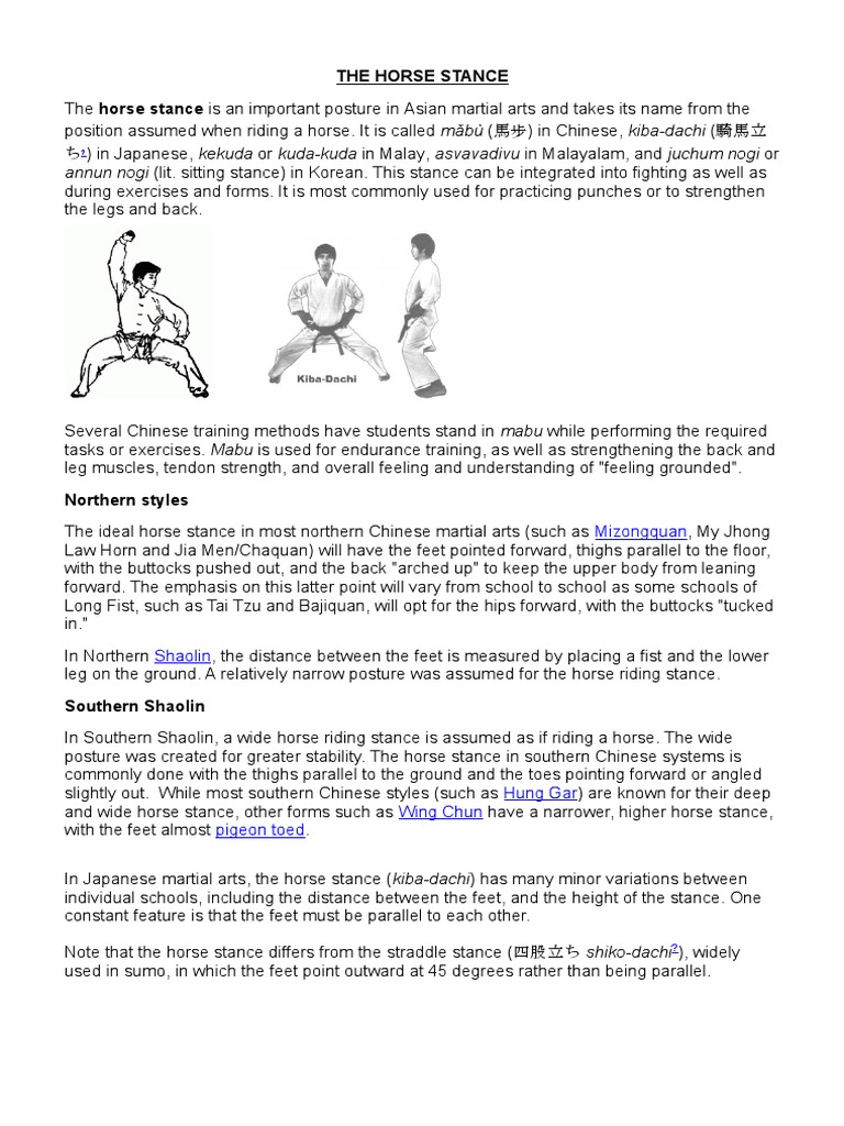 kata horse stance | Chinese Martial Arts | Asian Martial Arts | Free 30-day Trial | Scribd