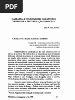 MACHADO, Irene - Narrativa e Combinatória Dos Gêneros Prosaicos, A Textualização Dialógica