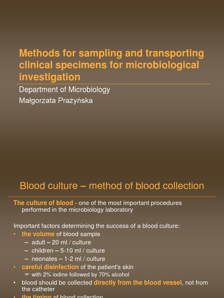 MicrobiologySpecimens Collection PDF Infection Medical Specialties