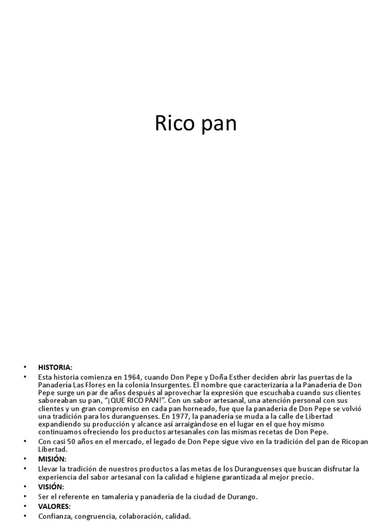 Rico Pan | PDF | Negocios