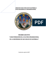 Resúmen Ejecutivo "Caracterización de La Cultura Organizacional de La Universidad de San Carlos de Guatemala"