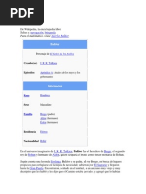 Baldor El Senor de Los Anillos PDF