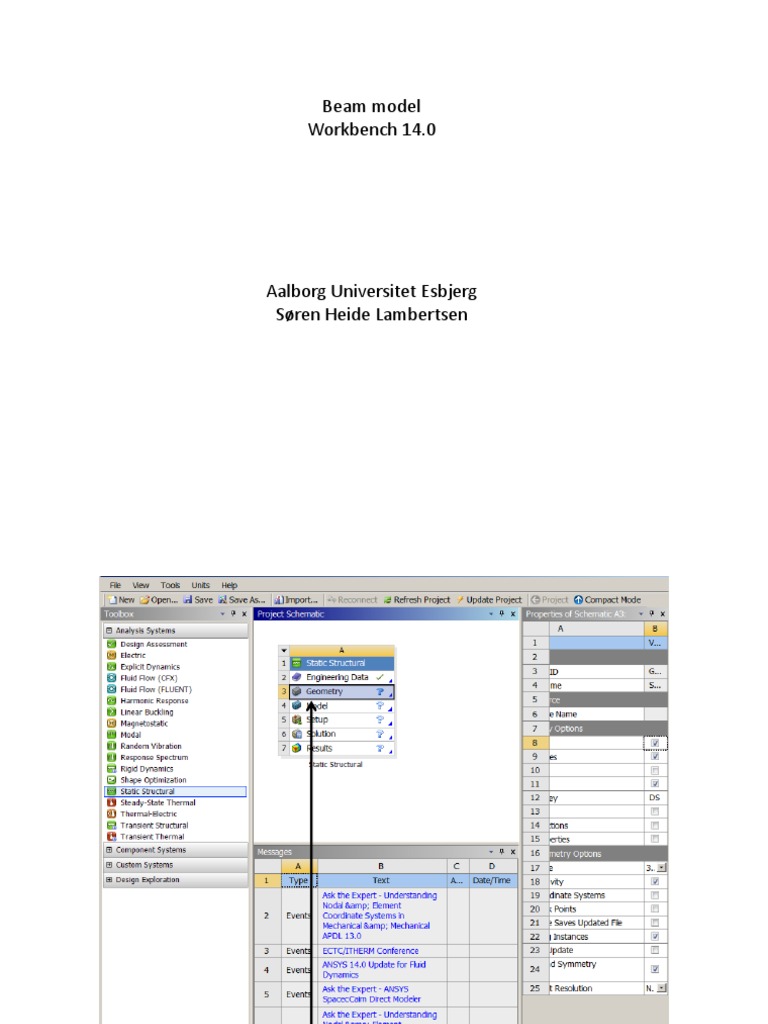 Beam Model Workbench 14.0 | PDF | Teaching Methods & Materials