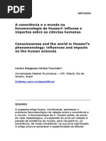 A Consciencia e o Mundo Na Fenomenologia