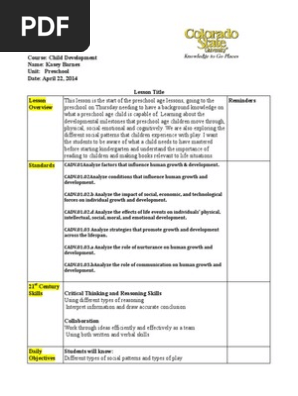 preschool lesson plan