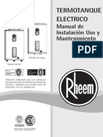 Manual Termotanques Rheem - Linea Electrica