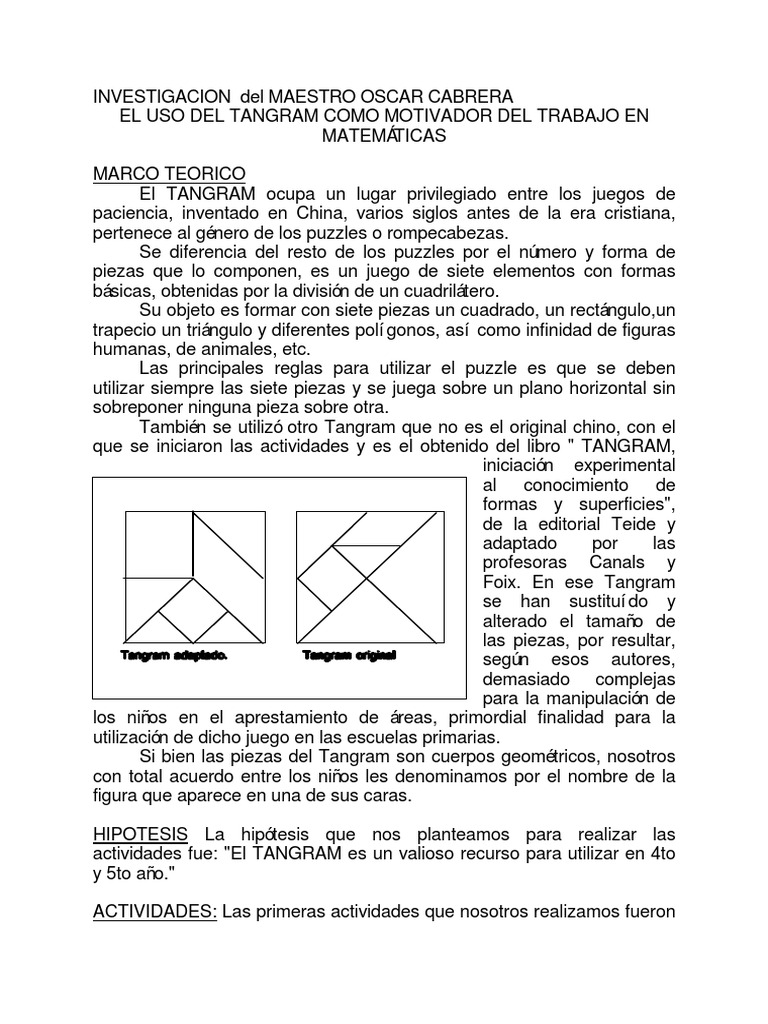 Tangram | PDF | Rectángulo | Triángulo