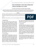 Capacity Utilization For Product Mix Using Operation Based Time Standard Evaluation