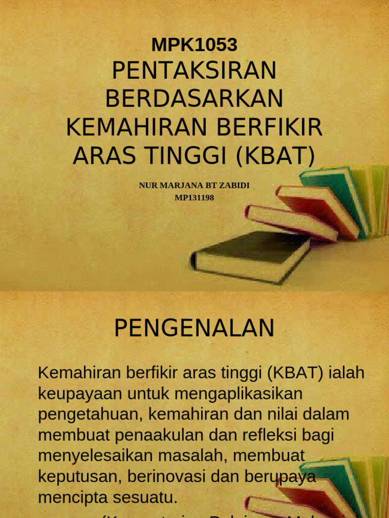 Pentaksiran Kemahiran Berfikir Aras Tinggi | PDF