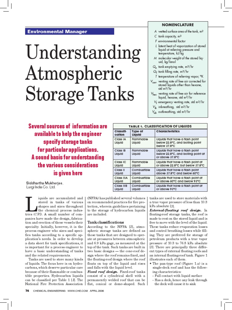 Understanding Atmospheric Storage Tanks | PDF | Pressure | Liquids