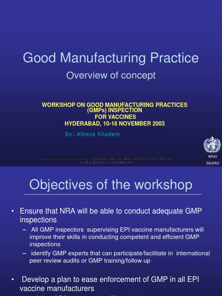 Topic 1-GMP Overiew of Concept | PDF | Quality Assurance | Quality ...