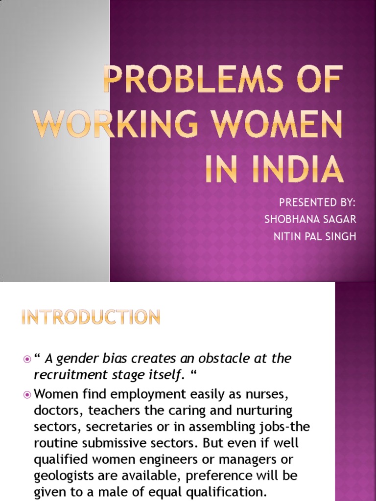Challenges of Working Women in India | PDF | Gender Inequality | Gender ...