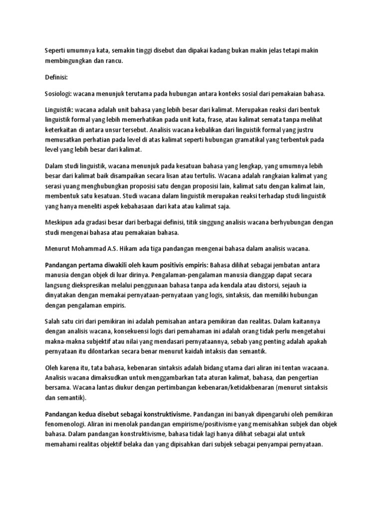 Analisis Wacana Pdf