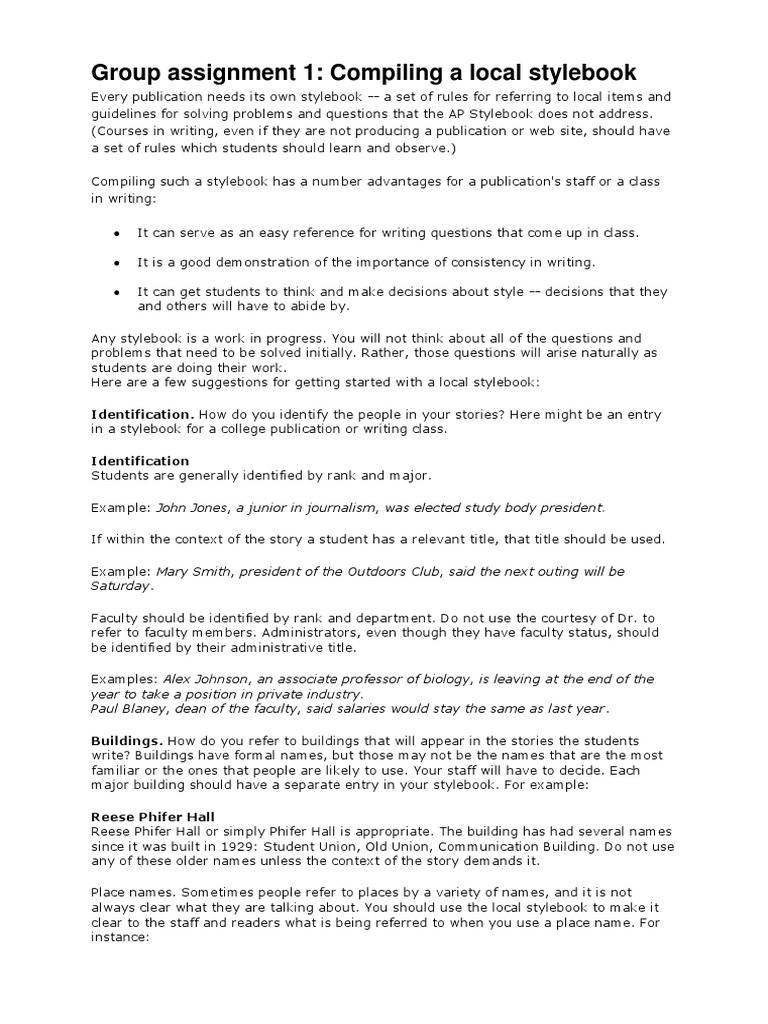 Creating a Local Stylebook Guide | PDF | Cognition