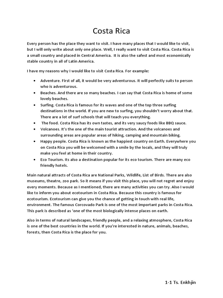 Ecotourism and Adventure in Costa Rica | PDF | Social Science
