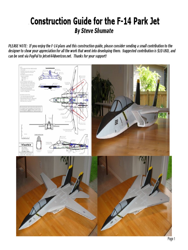 F-14 Tomcat Park Jet Build Guide | PDF | Adhesive | Rudder
