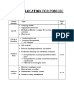 Topic Allocation For Pom Cec