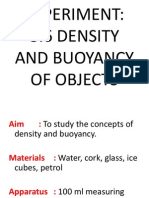 Experiment: 3.6 Density and Buoyancy of Objects