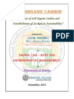 Soil Organic Carbon: "Analysis of Soil Organic Carbon and Establishment of Its Role in Sustainability"
