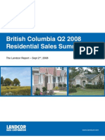 British Columbia Q2 2008 Residential Sales Summary