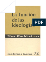 Horkheimer - La Función de Las Ideologías