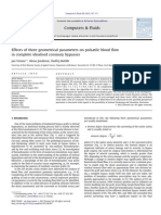 Effects of three geometrical parameters on pulsatile blood flow
in complete idealised coronary bypasses