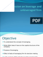 Discussion On Leverage and Unleveraged Firm